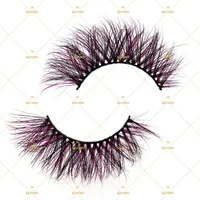

Premium Wispy 3d Mink Eyelashes Private Label Own Brand Eyelash Box Package 3D Colorful Mink Lashes