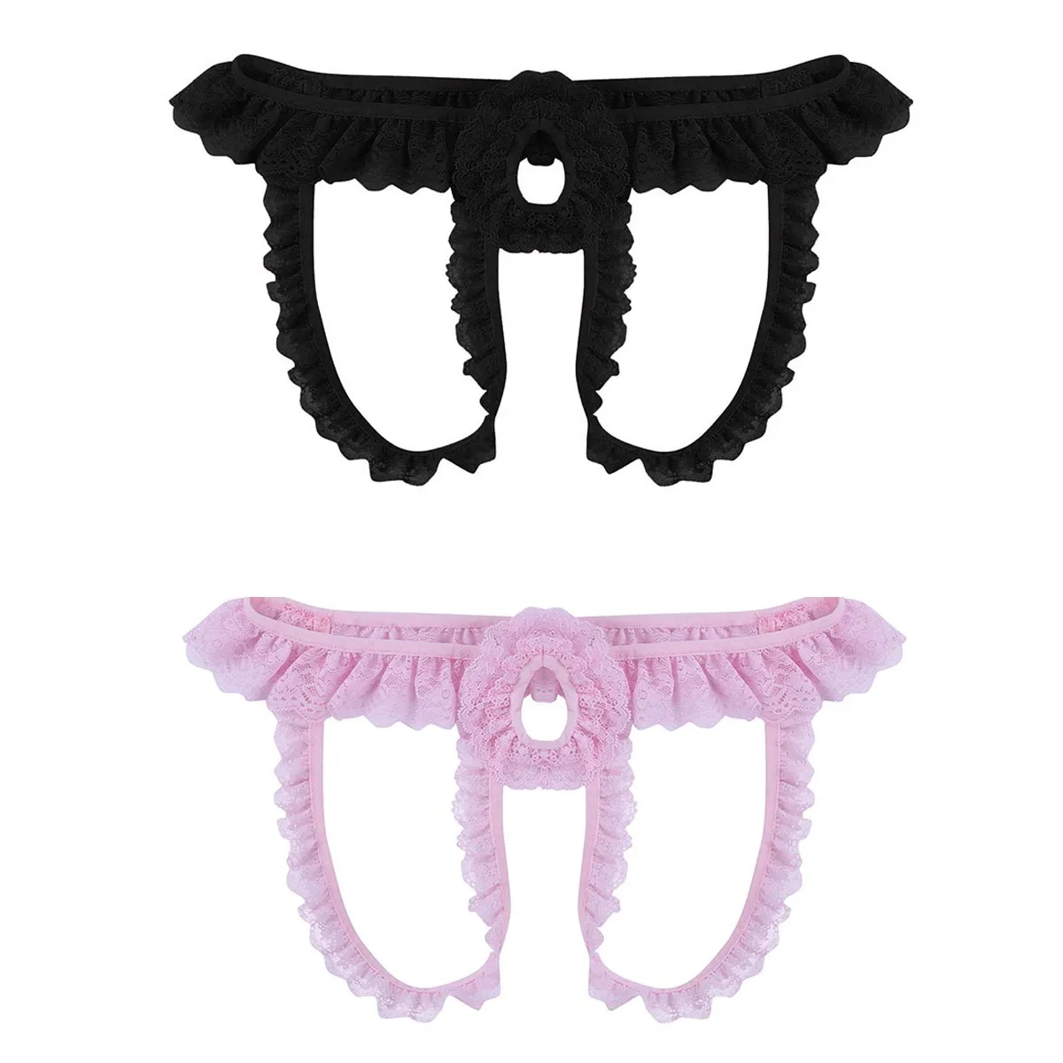 Lingerie En Dentelle Frisée Sissy Pour Hommes Avec Ouverture Au Dos Culotte Sexy En Dentelle