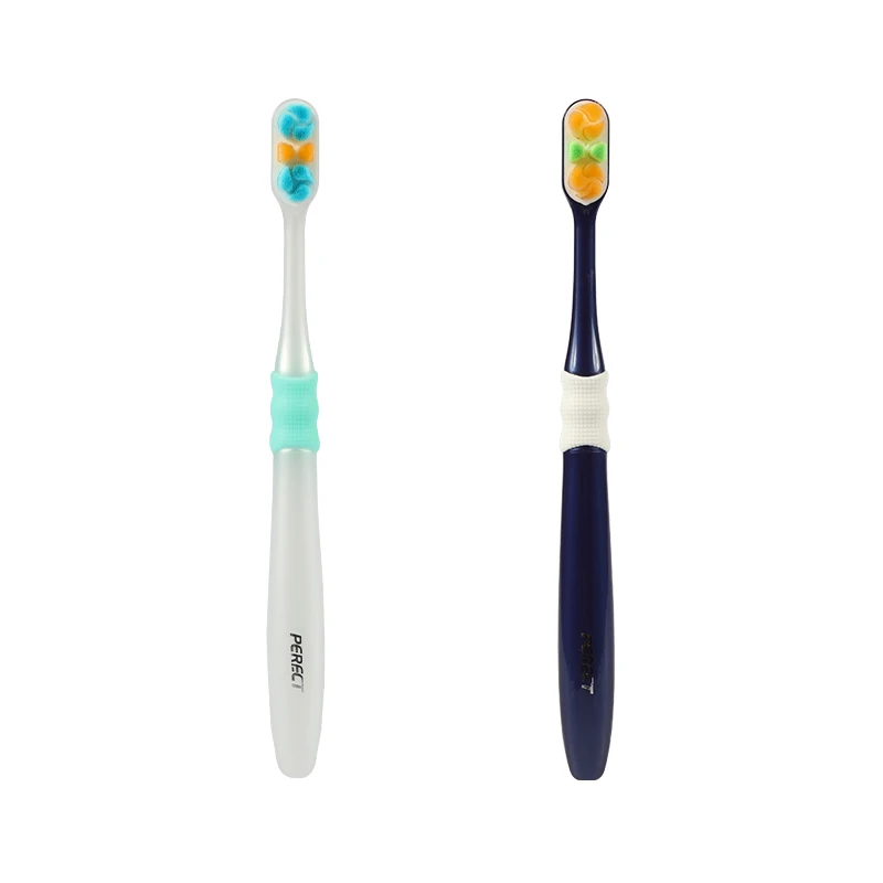 

PERFCT Anchorless Tufting Denture 10000+ Nano Rubber Bristle Tooth Brush Colorful Handle Adult Toothbrush, Customized color