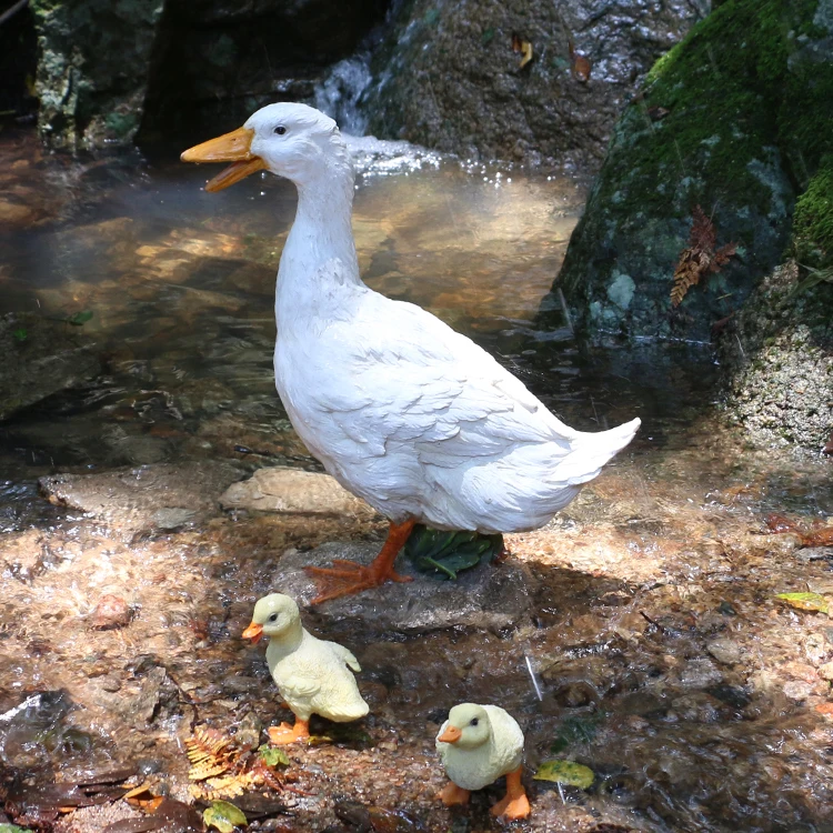 Wholesale Life Size Realistic White Fiberglass Resin Garden Animal Duck