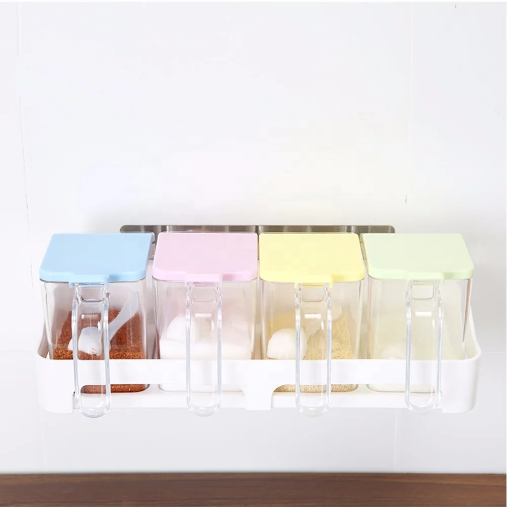 

zhejiang kitchen wall mounted spice jars Household seasoning box standing on wall wholesales China, Colorful