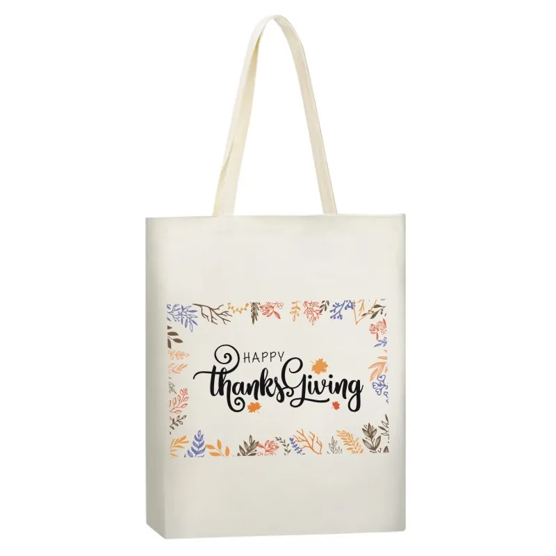 

2020 Promotional Custom thanksgiving day Tote Bag Foldable Carry Shoulder Shopping Bag Canvas Bag, Customized color