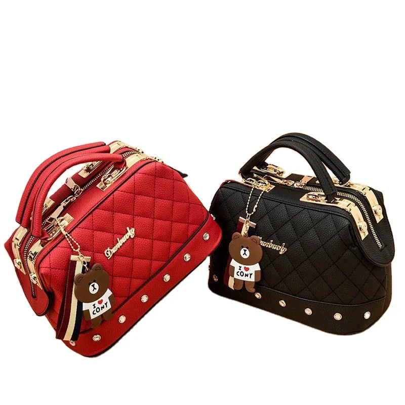 

Fashion Women Handbag Rhomboid Small Sweet Style Portable Bag Shoulder Bag Hand Bag