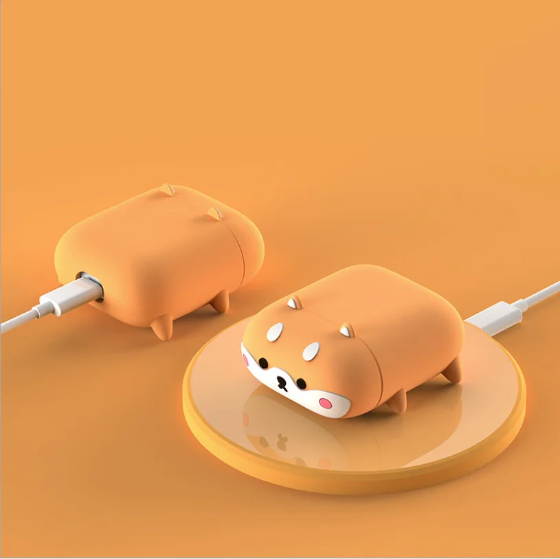 

Silicone Shiba Design Case For Airpods, Yellow, pink, white, blue and so on