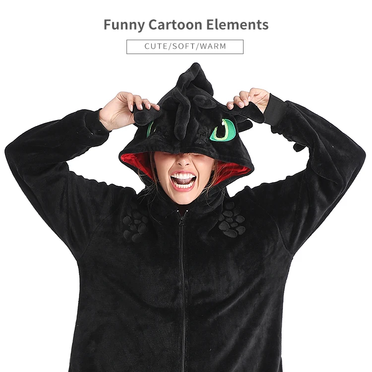 
wholesale christmas animal onesie pajamas train dragon custom sexy adult pajamas sleepwear flannel women pajamas 