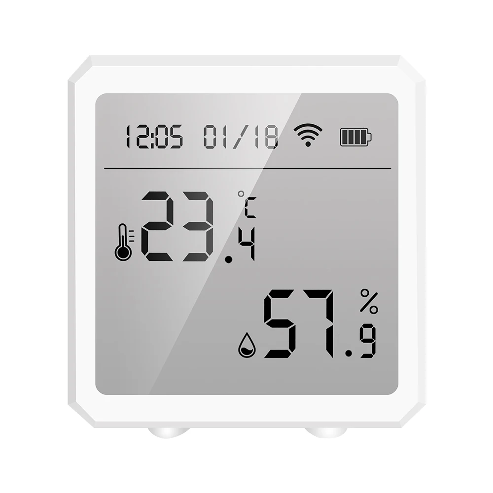 

Tuya Wifi Smart Home Temperature And Humidity Sensor Indoor Hygrometer Thermometer Alarm Battery LCD Display For Alexa Google
