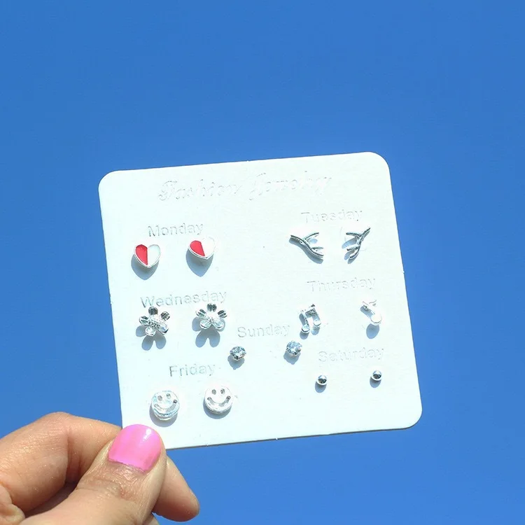 

7 Pairs Of Wild Earrings Explosion Earrings Female Students Simple Temperament Fashion Earrings Jewelry, Colorful