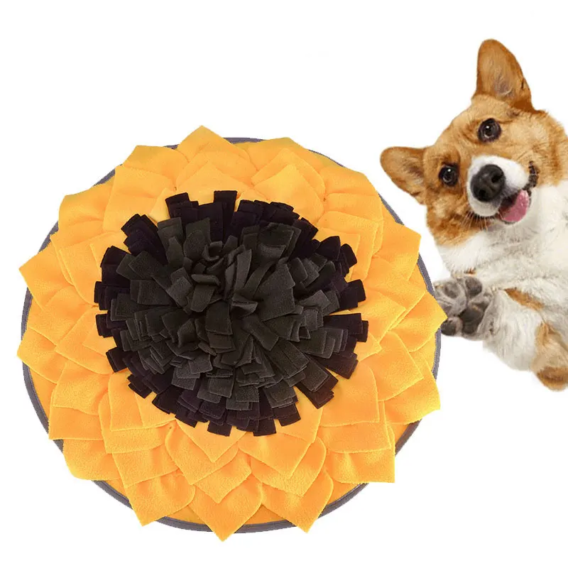 

Eco friendly sunflower washable Dog snuffle mat slow feeder puzzle mat for medium large dogs, Picture