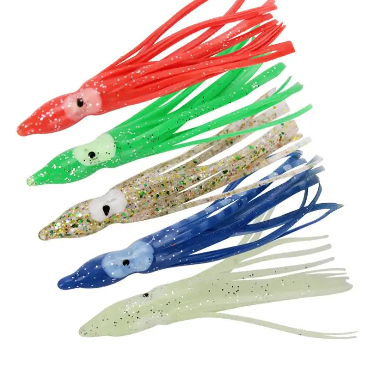 

WeiHe 8cm Hoochie Squid Skirt Octopus Saltwater Fishing Lure Set Octopus Baits Combo Lure Trolling Bait Fishing Soft Lure, See picture