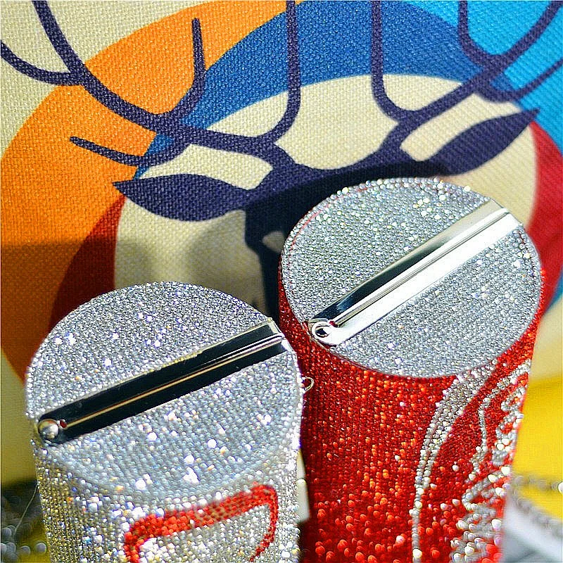 

NO.1 Saler Sparkle Metal Rhinestone diamond purses crystal women clutch bag ladies rhinestone bag, Red,silver