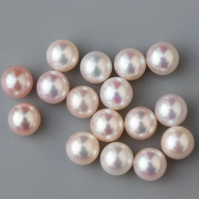 

zhuji wholesale 3A good quality 3mm-11.5mm round shape real freshwater half drilled white color loose pearl for making jewelry