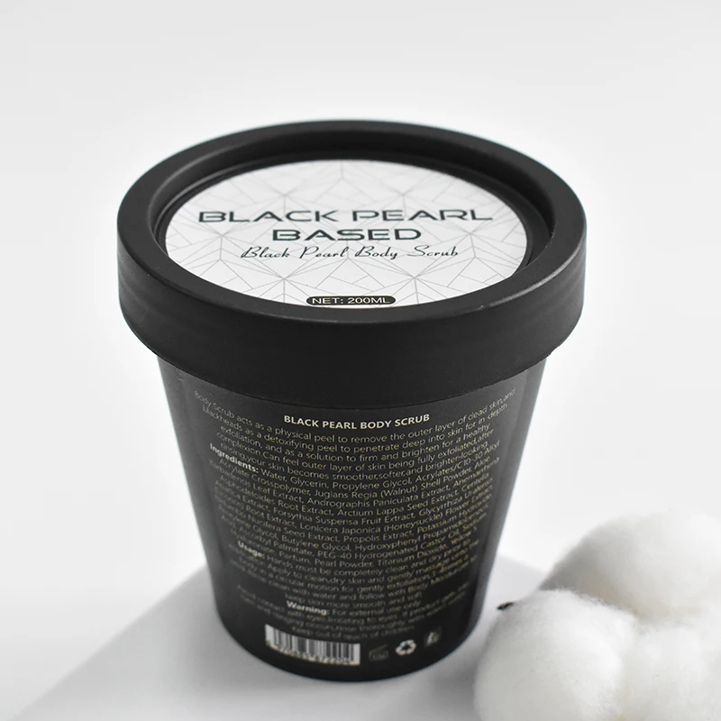 

OEM NO LOGO Organic Body Black Pearl Scrub and Face use Aloe Vera Deep Cleansing exfoliator