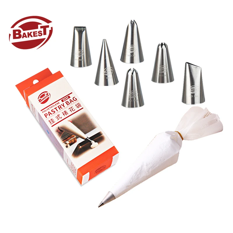 

Home Kitchen Use Disposable Piping Bags Piping Bag with Korean Nozzles Set, Blue