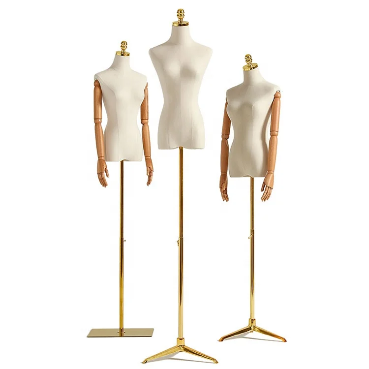 

XINJI Fabric Half Body Manikin High End Luxury Women Mannequins Female Headless Mannequin With Stand For Ladies Fashion Boutique, As picture(any colors are available)