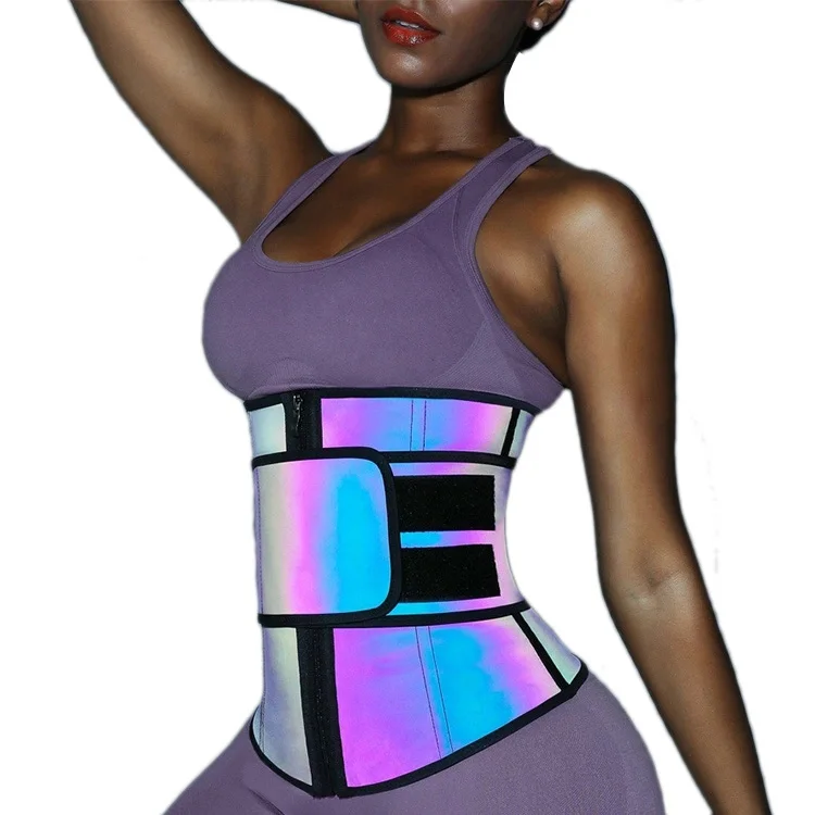 

New reflective material abdomen waist belt ladies sports sweat belt beautiful waist trimmer