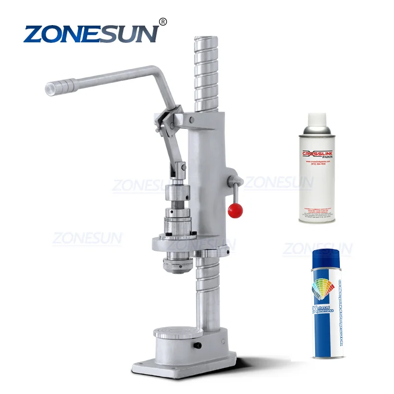 

ZONESUN ZS-YG25 Manual Spray Paint Aerosol Valve Can Crimping Capping Machine