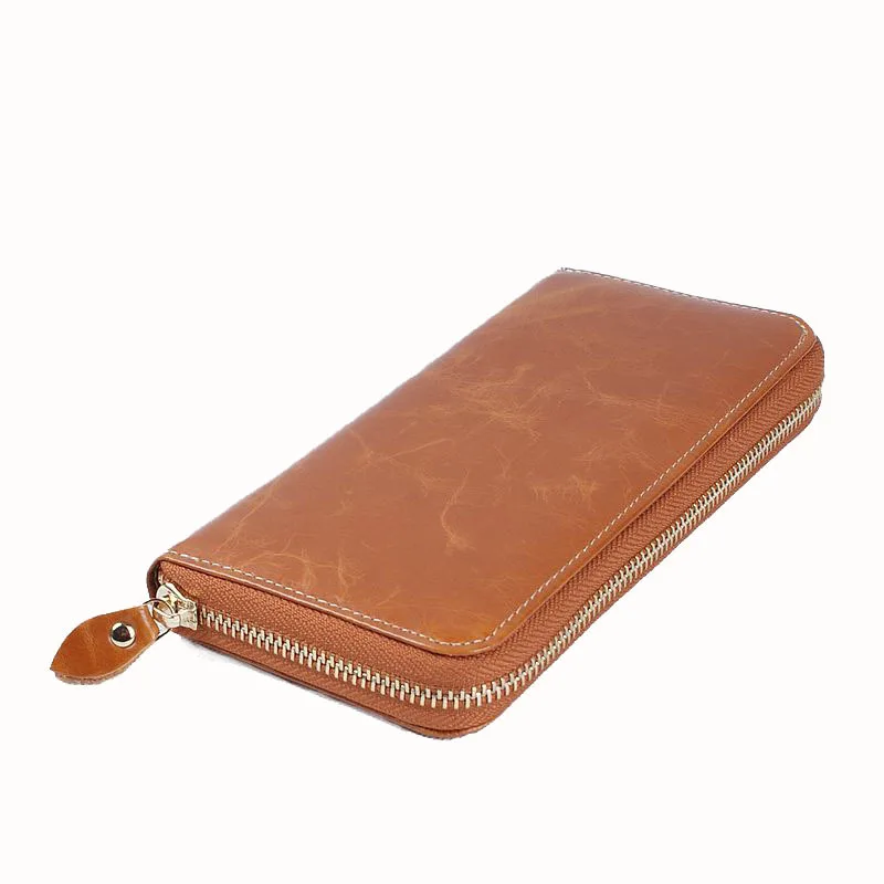 

Wholesale Oil Wax Leather Clutch Retro First Layer Cowhide Card Holder Fashion Casual Multi-Card Men Women Wallets