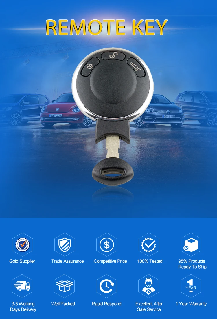 3 Buttons Kr55wk49333 315mhz Pcf7952 Chip Smart Car Key Fob Remote Key