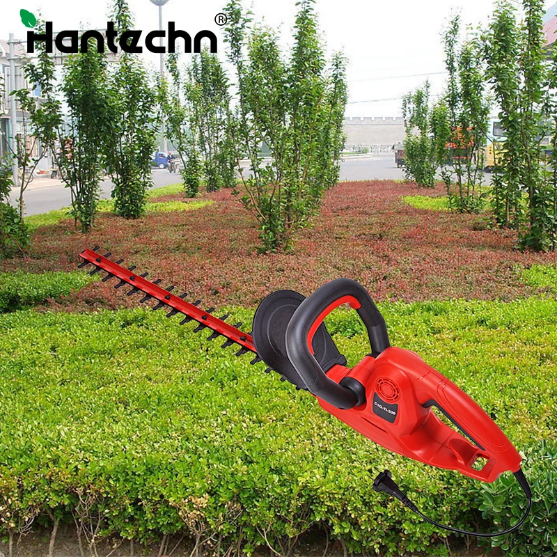 
35cm cutting width best lightweight extendable long reach electric rotary hedge trimmer and bush cutter 