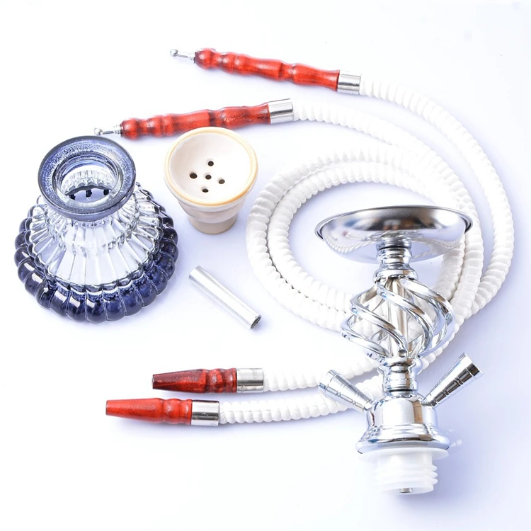 

2019 Popular Double Tube 2 Hose Chicha Glass Hookah Design Shisha Nargile Huka Vandpibe Vannpipe Vattenpipa