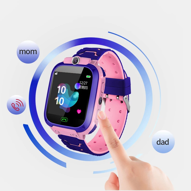 

2021 Cheap Square Hot Sale High Quality Q12 Touch Android io SOS Gps Kids Smart Watch