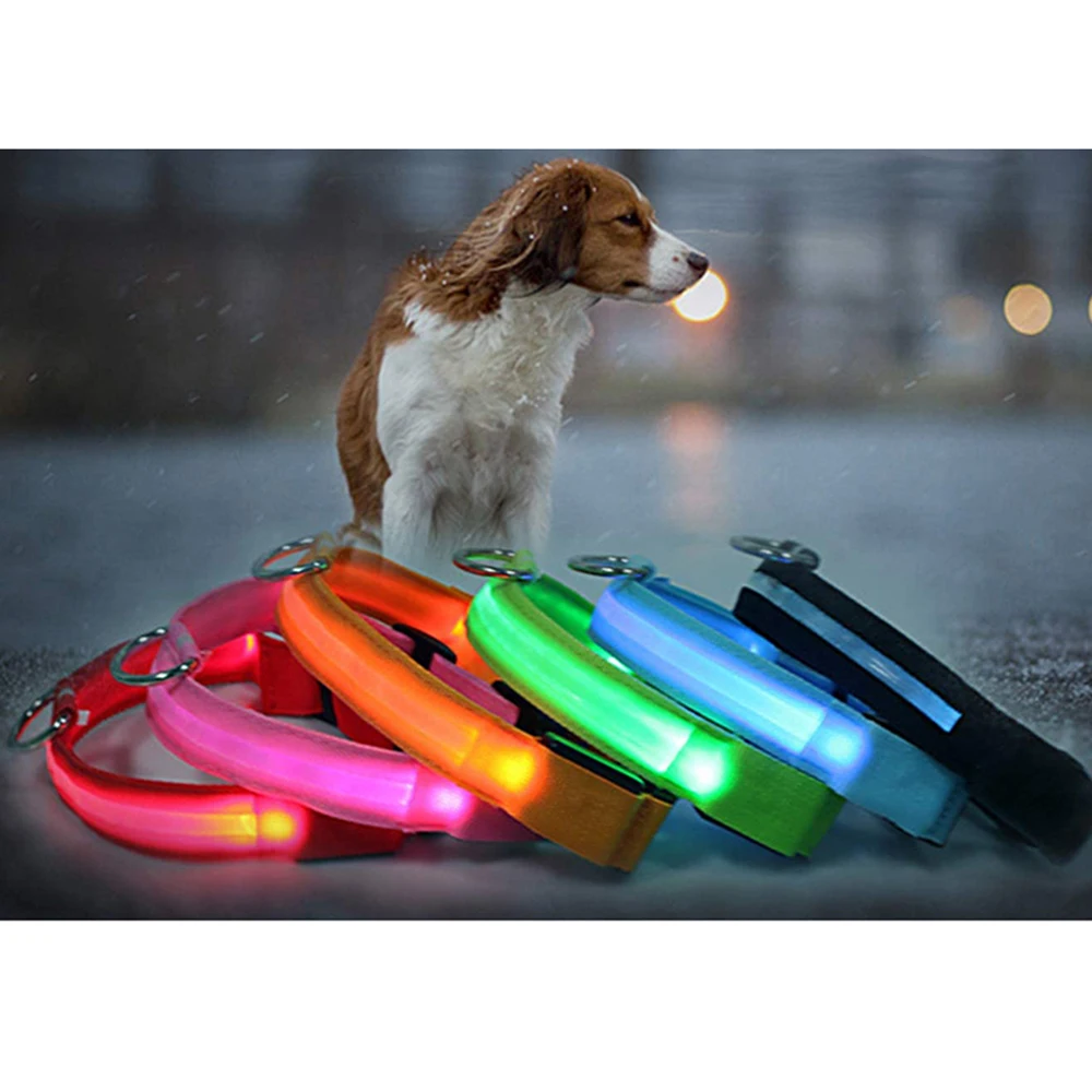 

Usb Rechargeable Led Light Collar Para Perro Light Resistente Glowing Al Agua Mascotas Chargible Luz For Puppy Dogs, Black, blue, red, pink, yellow, green, colorful