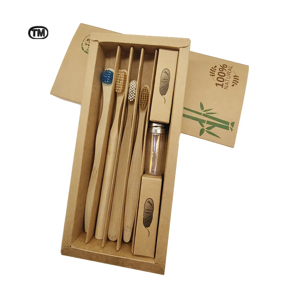 

2021 Biodegradable travel toothbrush Eco Friendly Bamboo Toothbrush Zero waste natural bamboo toothbrush, Colorful