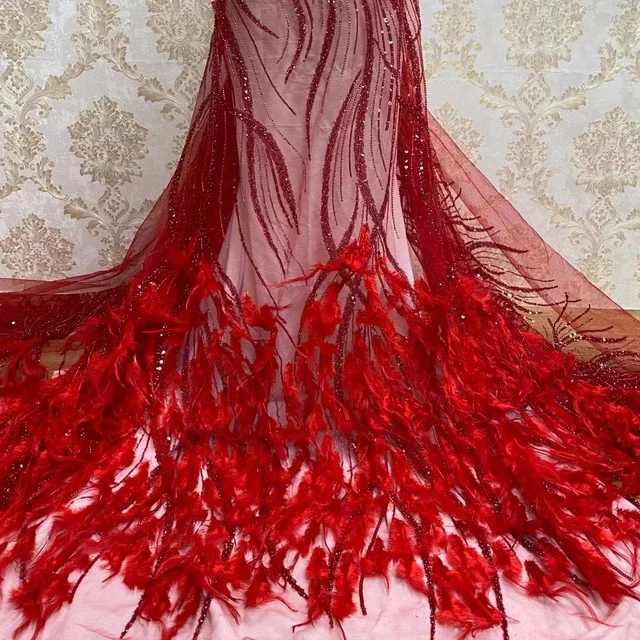 

new 2021 Beautifical Handmade Beaded And Sequins Lace Fabric For Bridal