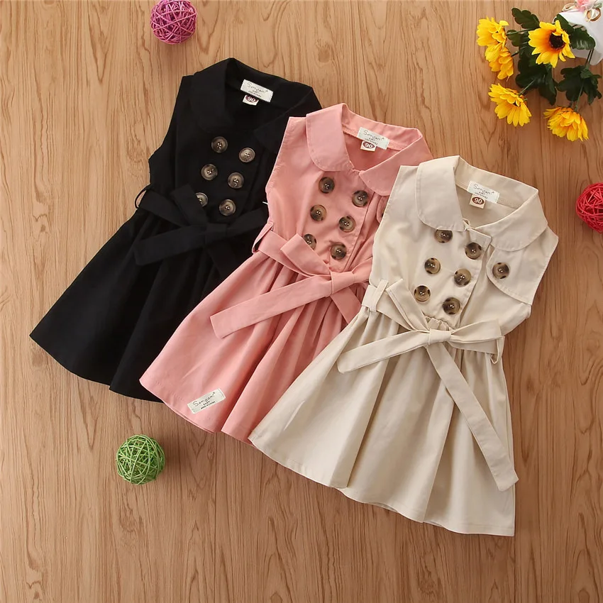 

high quality sleeveless children summer clothes baby girls casual dresses baby dress girls clothing dresses, Photo