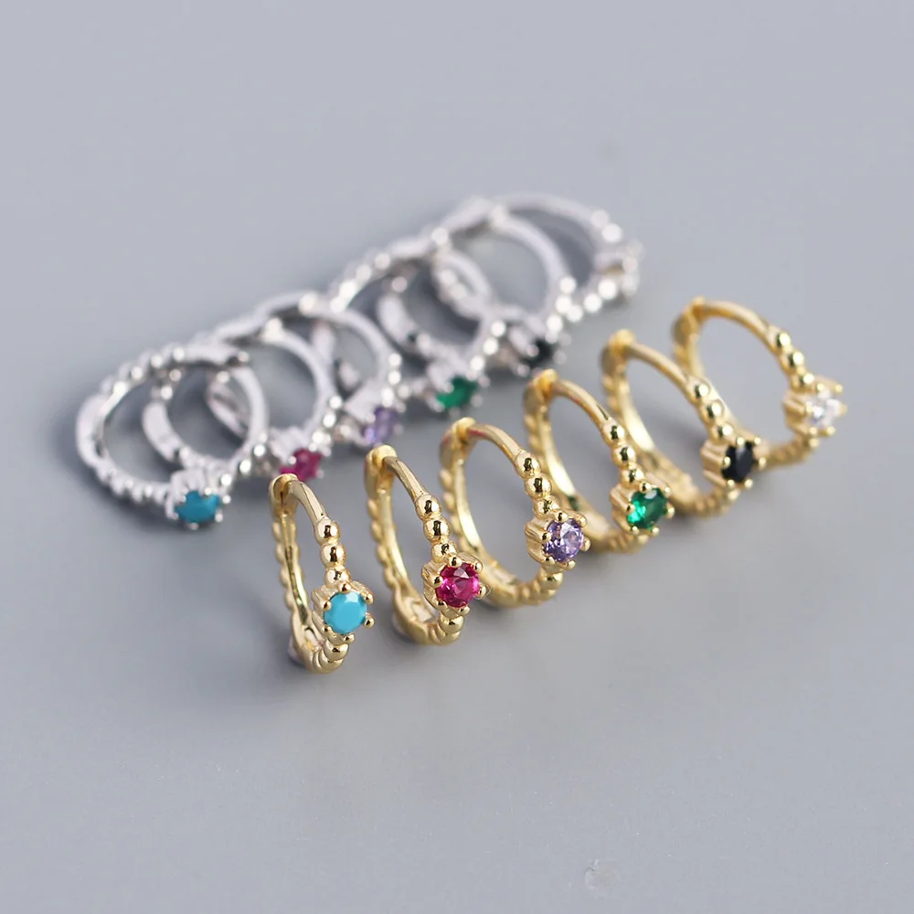 

High Quality Cute Design INS 925 Sterling Silver Cubic Zirconia Hoop Earrings Women