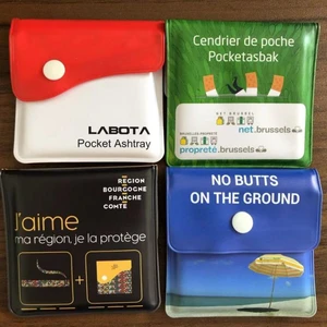 Image of Cheap Personalized Outdoor Silicone Plastic pocket ashtray portable pouch With Custom Logo Bag PVC