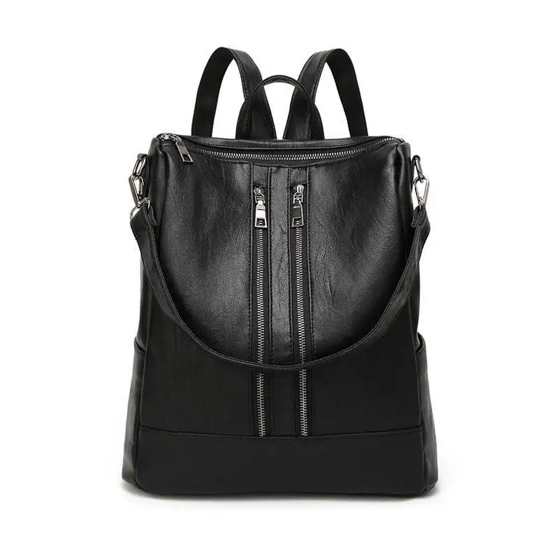 

Women vintage Pu leather large capacity anti-theft waterproof outdoor leisure pack college bags for girls