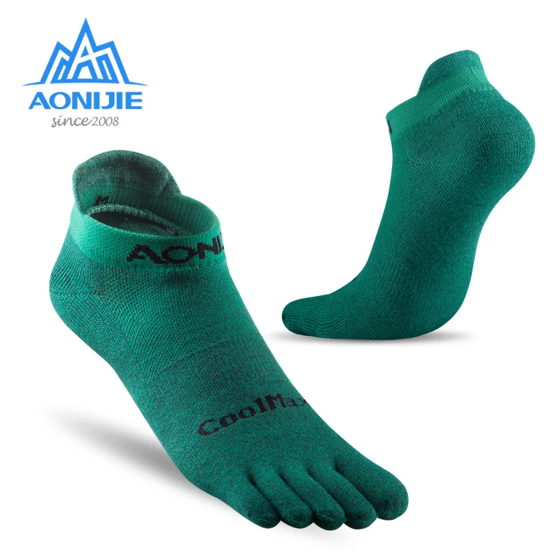 

AONIJIE E4110 Unisex One Pair Lightweight Low Cut Athletic Toe Socks Finger Socks Five Toe Barefoot Socks Running Shoes Marathon, Orange,gray,black,white,green