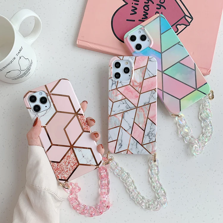

2021 new arrivals bracelet phone cases for iphone 11 pro max x xs xr 7 8 plus SE 2020 12 mini chain soft back cover