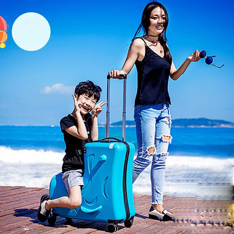 

Wholesale good quality children wheel sit chair valise kids suitcase trolley luggage traveling bag