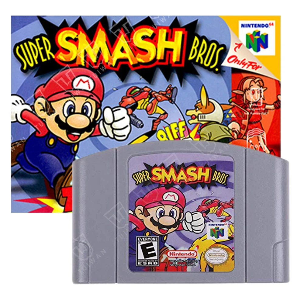 

NTSC US Version N64 Games Card SUPER SMASH BROS 64mb Graphic N64 Cartridge Game Card For Nintendo 64, Picture
