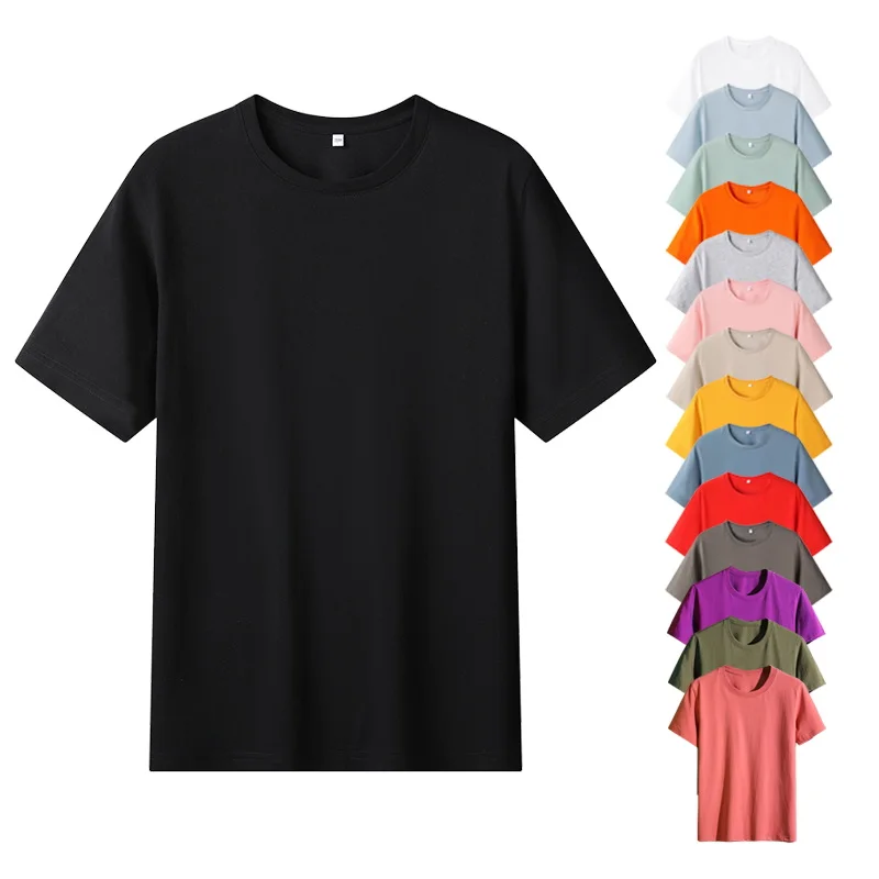 

Wholesale 100% cotton t shirt loose blank plus size T-shirt graphics custom printed LOGO Tall Big Men's T-shirts