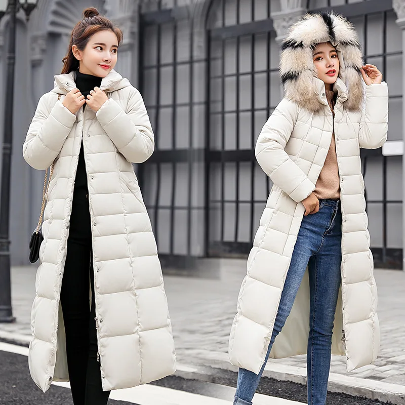

Packable Goose Long Down Jacket Parka Canada Doudoune Women Black Winter Coat With Hood