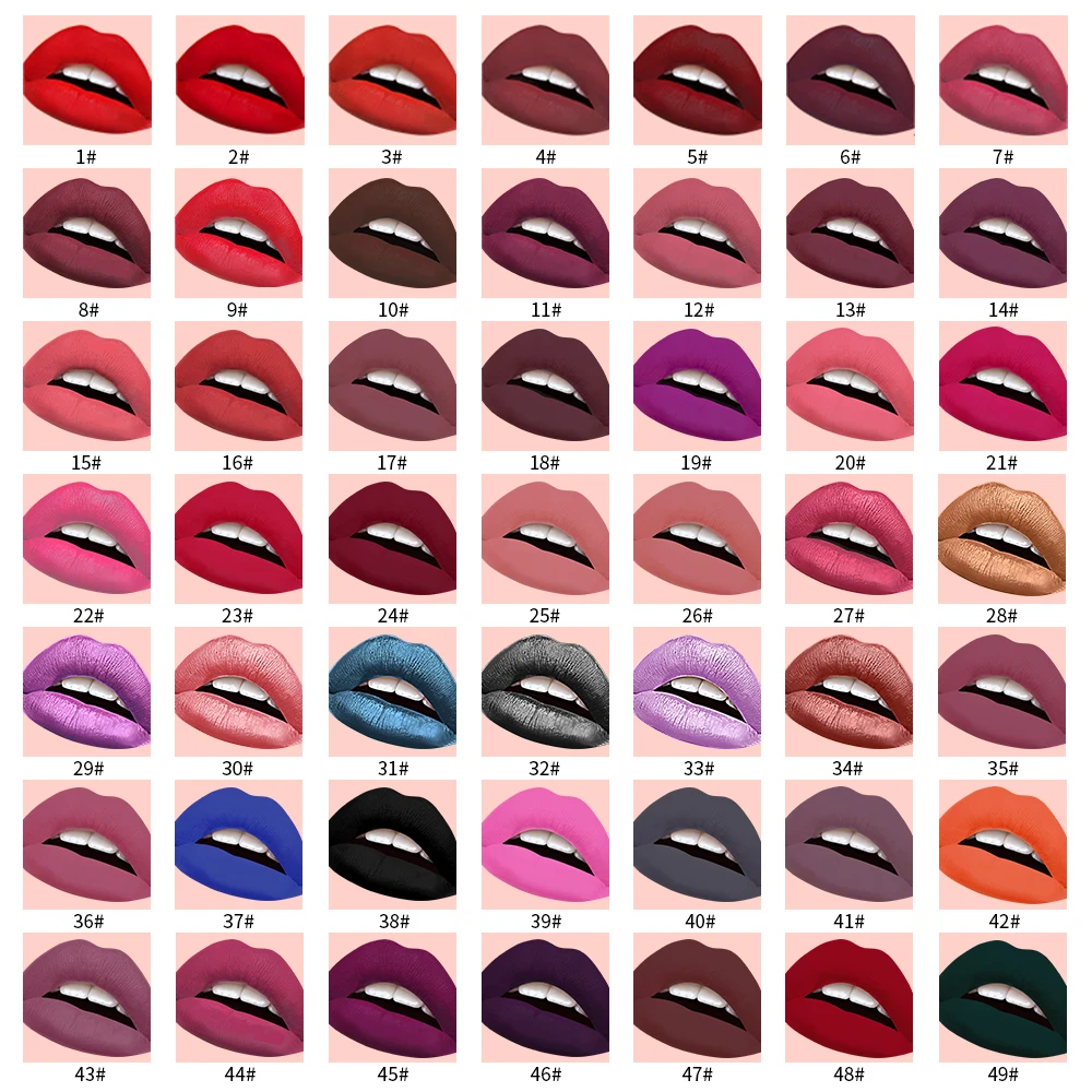 

Hot Selling 49 Colors Make Your Own Lipstick Long Lasting Cosmetic Vegan Private Label Matte Liquid Lipstick