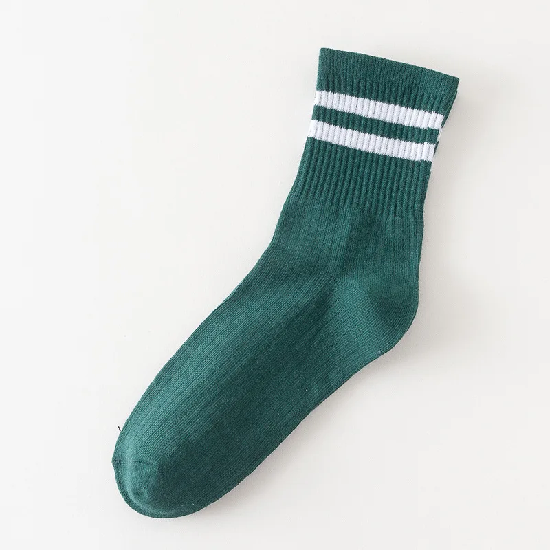 

College Style All-match Pile Socks Two Bars Sports Socks Middle Tube Socks Women