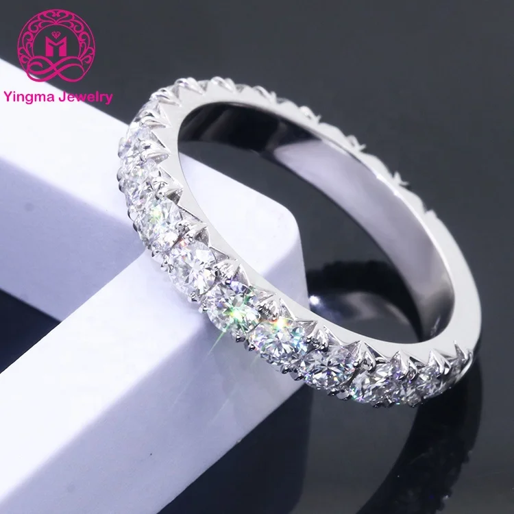 

High quality moissanite ring with certificate real gold jewelry 14K moissanite diamond ring bride moissanite eternity ring