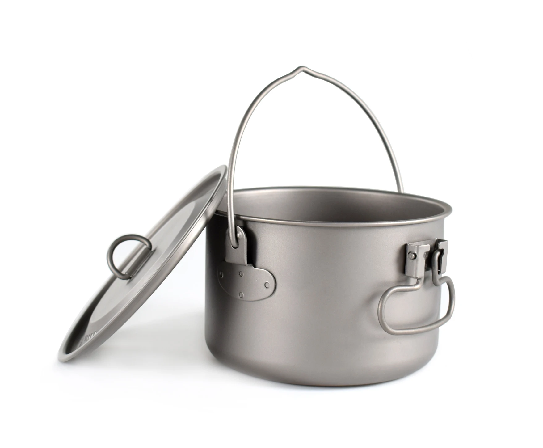 1950ml Outdoor Camping Lightweight Equipment Titanium Pot With Bail