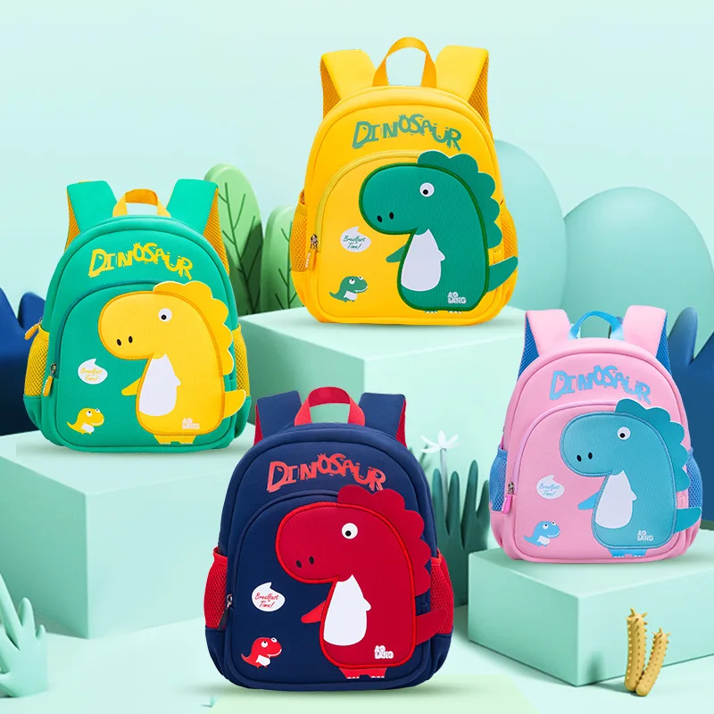 

kindergarten children's Mini schoolbag cartoon cute dinosaur small preschool school bags Kids backpacks, As picture