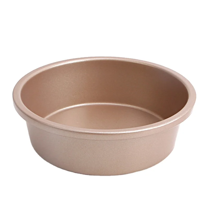 

CHEFMADE Professional Kitchen Bakeware 6" 6inch Small Tall Non Stick Round Bottom Baking Tray Cake Pan, Champagne gold