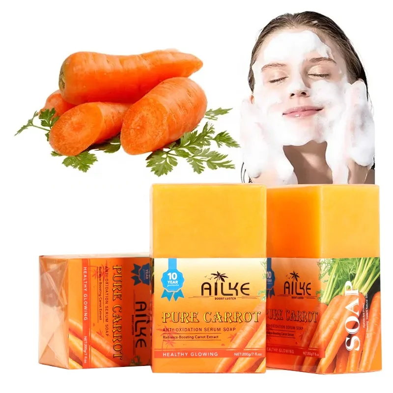 

New 5 Days Ailke Organic Amino Acids Soaps Carrot Complexion Body Lightening Facial Skin Whitening Bath Soap
