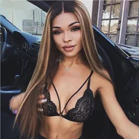 

Discount Price Transparent Lace Light Brown Blonde Highlight Silky Straight Virgin Cuticle Aligned Hair 13*6 Lace Frontal Wig