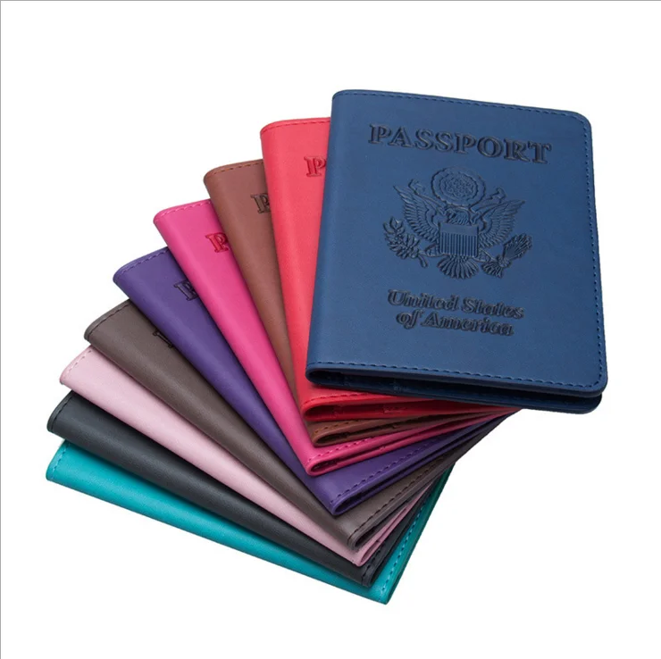 

Custom new fashion Frosting Matte Finishing Logo Leather Wallet Passport Cover