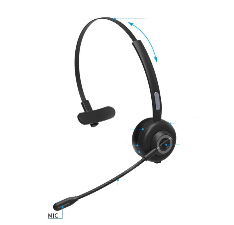 

Office Wireless Headphones with Mic Wireless One Ear Earphone Blu-etooth headset for truck drivers