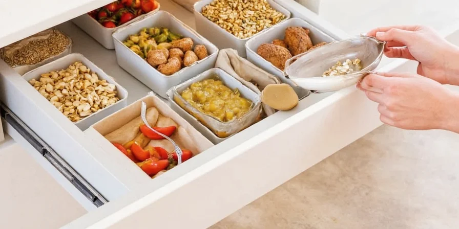 Organized pantry shelves