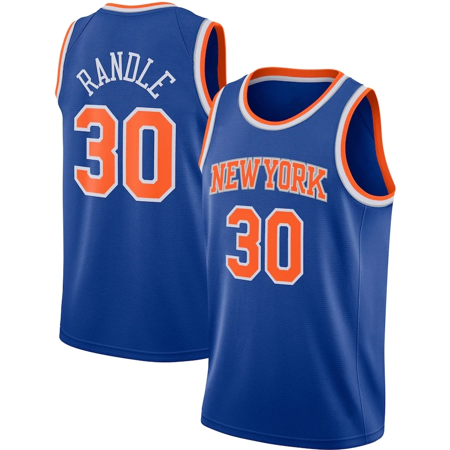 

Custom New York City Basketball Jersey #30 Randle #90 Barrett 5# Quickley Uniforms Sport Wear best quality Men's blue jerseys